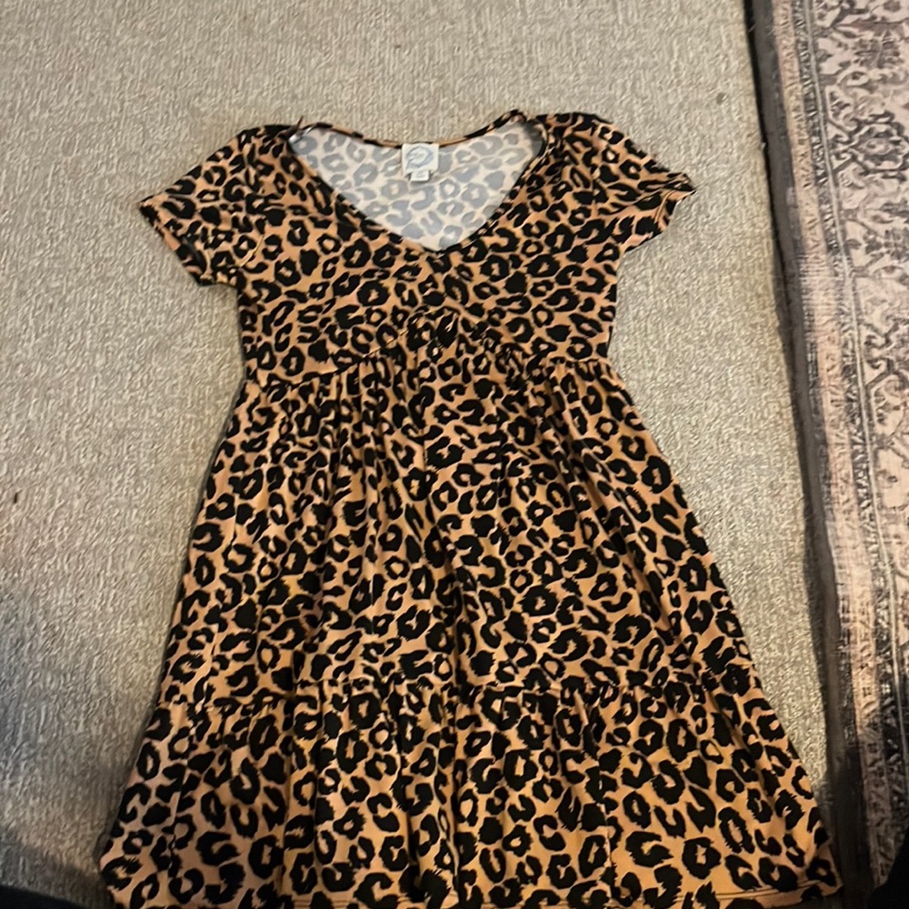 Blue rain size extra small cheeta print dress